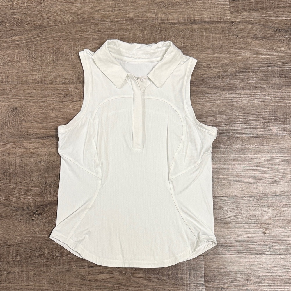 lululemon athletica White Sleeveless Polo Tank